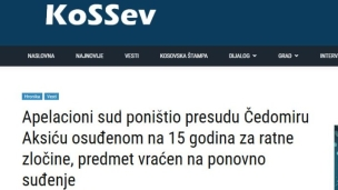 Poništena presuda Aleksiću